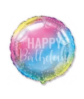 MYLAR TONDO 18" HAPPY BIRTHDAY GRADIENT