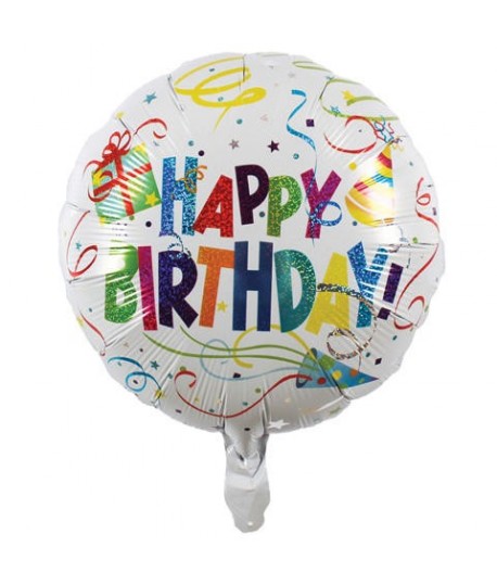 MYLAR SAGOMA TONDA 18" HAPPY BIRTHDAY