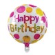 MYLAR SAGOMA TONDA 18" H.BIRTHDAY FUCSIA