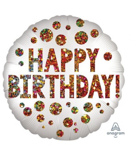 MYLAR SAGOMA TONDA 18" H.BIRTHDAY SATIN.