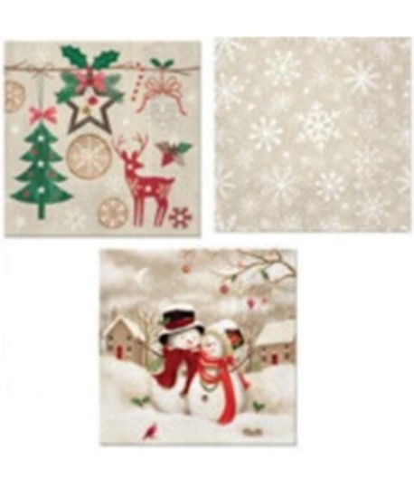 TOVAGLIOLI NATALE CM33X33 20PZ CREMA DEC