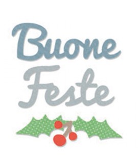 FUSTELLA SIZZIX 662327 BUONE FESTE E AGR