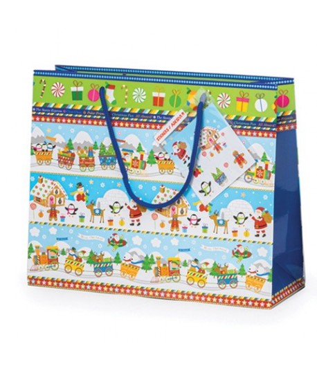 SHOPPER STAR NATALE TRENINO 30X37 474