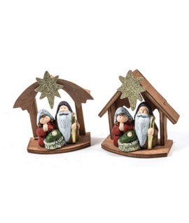 PRESEPE CERAMICA/LEGNO 13X6X15H 58014