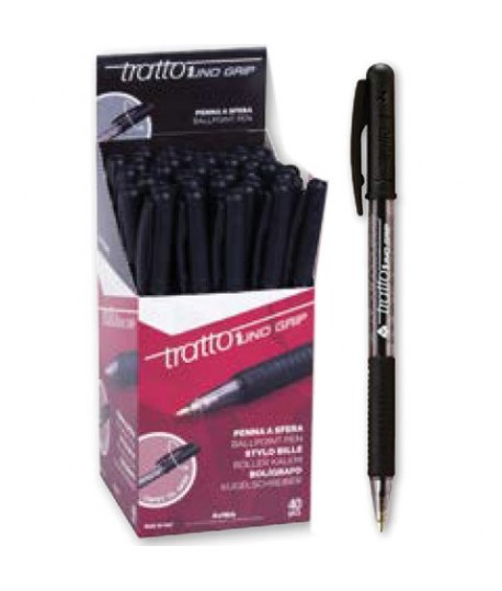 PENNA SFERA TRATTO 1UNO GRIP NERO 40PZ