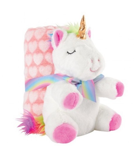 COPERTINA C/PELUCHE 13071 UNICORNO TIARA