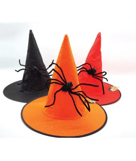 CAPPELLO STREGA HALLOWEEN C/RAGNO 33258