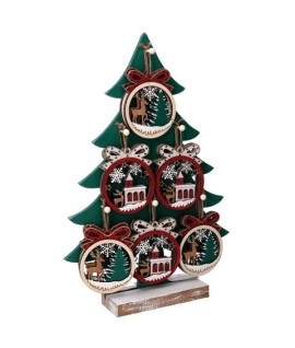 ALBERO LEGNO C/12 ADDOBBI 29X42H 639027