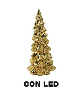 ALBERO VETRO ORO C/LED 13X31H 618770000