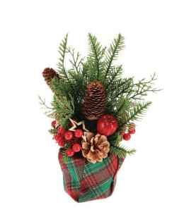 DECORI NATALE BASE TARTAN 17X30H 104269