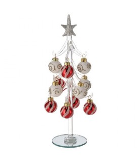 ALBERO NATALE+SFERE ROSS/BIAN H26 105833