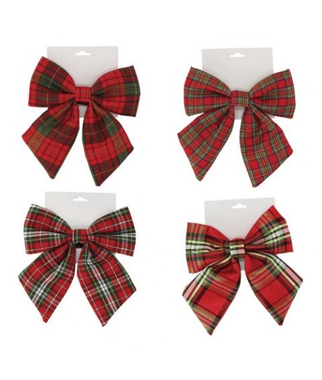 FIOCCO TESSUTO TARTAN NATALE CM25 108614