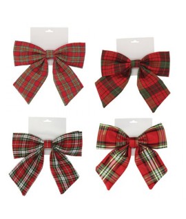 FIOCCO TESSUTO TARTAN NATALE CM28 108615