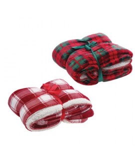 COPERTA FLAN.TARTAN NATAL.130X160 109438