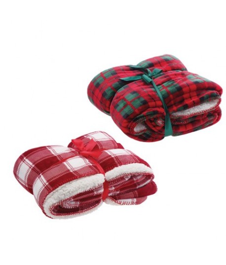 COPERTA FLAN.TARTAN NATAL.130X160 109438