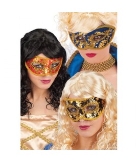 MASCHERA DECORATA ORO CT1645 IN PLASTICA