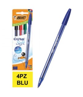 PENNA SFERA BIC CRISTAL SOFT. BLU BL.4PZ