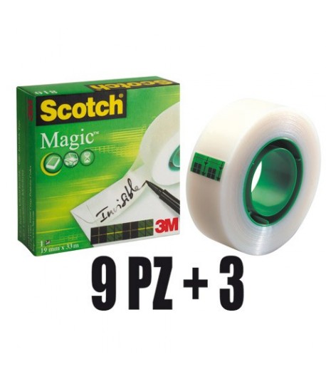 ADESIVO 3M 810 SCOTCH MAGIC 9+3 H19X33M