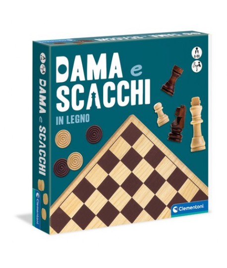 CLEMENTONI 16828 DAMA E SCACCHI IN LEGNO