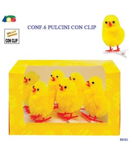 PULCINO GIALLO C/CLIP 6PZ G90561