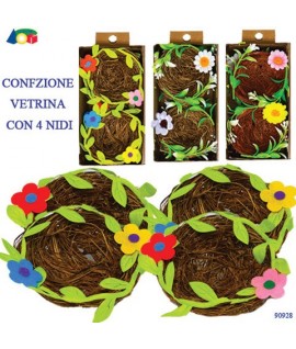 NIDI VUOTI CON DECORI FIORI 4PZ G90928