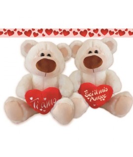 PELUCHE ORSO BIANCO C/CUORE CM.40 7200