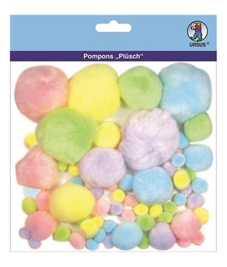 POMPON PLUSH COLORI PASTELLO ASS 60P