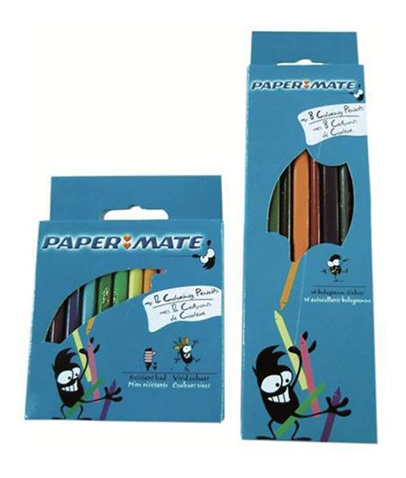 PASTELLI PAPERMATE CORTI COLORATI 12PZ