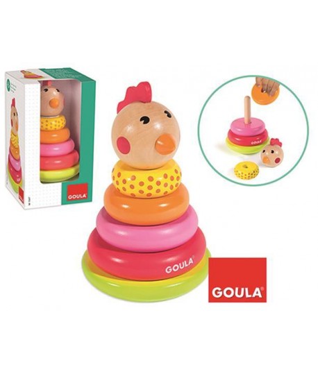 GOULA 53457 GALLINA IMPILABILE IN LEGNO