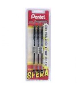 PENNA SFERA PENTEL SUPERB BK77 NERO BL.3