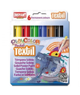 TEMP.SOLIDA PLAYCOLOR TEXTIL POCKET 6PZ