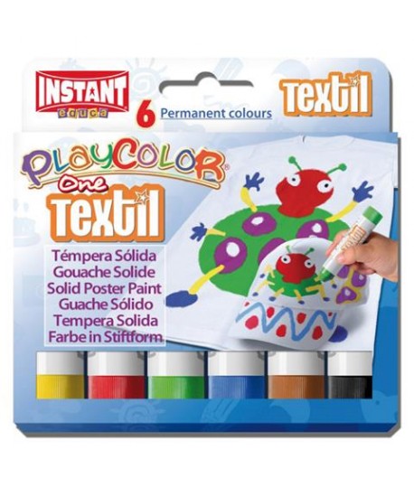 TEMPERA SOLIDA PLAYCOLOR TEXTIL ONE 6C