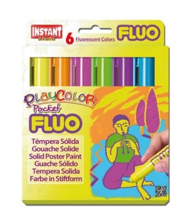 TEMPERA SOLIDA PLAYCOLOR FLUO POCKET 6C