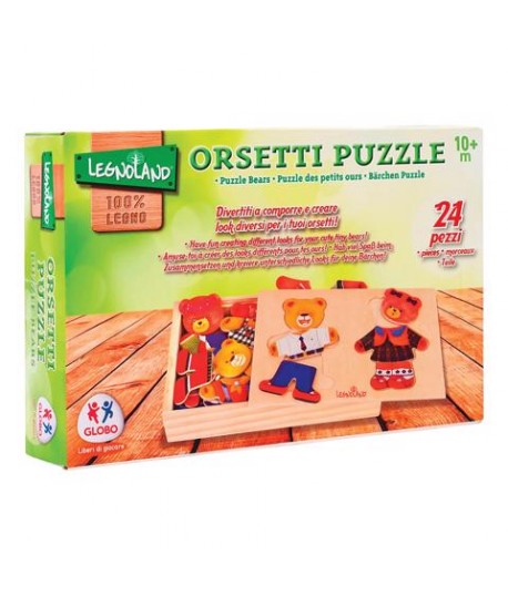 GLOBO 38098 PUZZLE LEGNO COPPIA ORSETTI