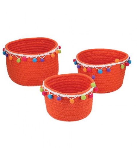 CESTI SET 2PZ TES ARANCIO+PONPOM 231895