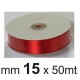 NASTRO DOPPIO RASO B115 MM15 ROSSO 50M