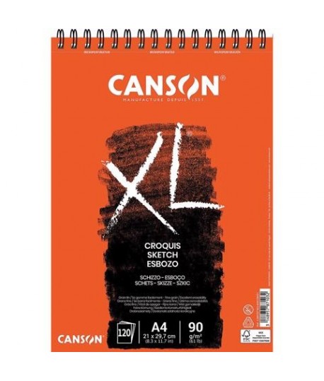 BLOC SPIRALE CANSON CROQUIS XL A/4 90GR