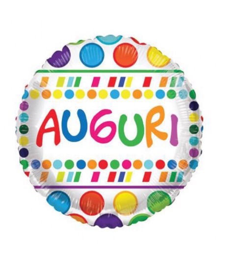 MYLAR TONDO AUGURI 18" C/POIS 988641-01