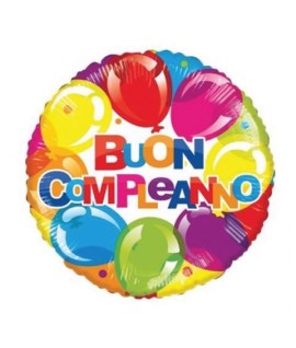 MYLAR TONDO BUON COMPLEANNO 18" 19465-18