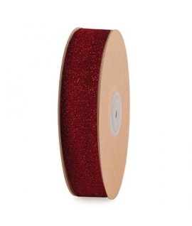 NASTRO REG GLITTER ROSSO MM25X20MT 18536