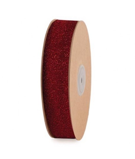 NASTRO REG GLITTER ROSSO MM25X20MT 18536