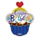 MYLAR SAGOMA CUP CAKE 22" HAPPY BIRTHDAY