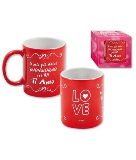 TAZZA ROSSA IN CERAMICA LOVE 7154