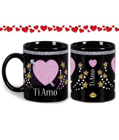 TAZZA NERA IN CERAMICA LOVE 7153