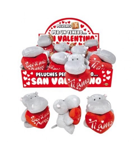 PELUCHE IPPOPOTAMO C/CUORE CM.12 7454